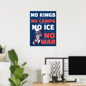 No Kings No ICE No Camps No War Poster  ポスター (ホームオフィス)