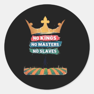 No Kings No Masters No Slaves Anti Authoritarian P ラウンドシール