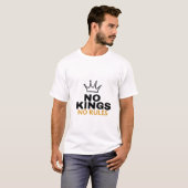 No Kings No Rules ミニマルクラウン グラフィックデザイン|  Tシャツ (正面フル)