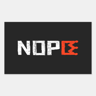 No Kings Nope Repeat Sign Horizontal はっきりした文字 長方形シール