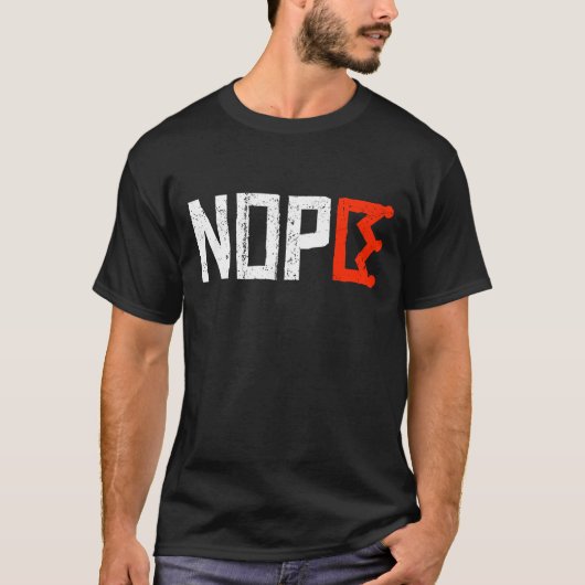 No Kings Nope Repeat Sign Horizontal はっきりした文字 Tシャツ (正面)