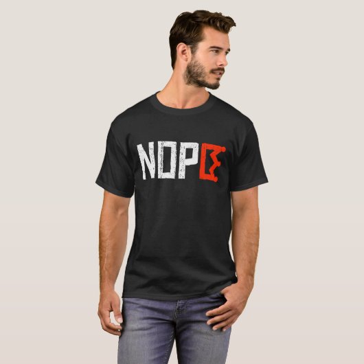 No Kings Nope Repeat Sign Horizontal はっきりした文字 Tシャツ (正面フル)