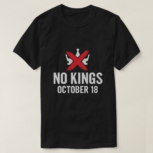 No Kings October 18 No Kings Day Graphic Tシャツ (デザイン正面)