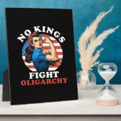 No Kings Oligarchy Retro Classic フォトプラーク (側面)