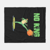 No Kings Portland Frog Protest – Funny Anti-Author フリースブランケット (正面(横))