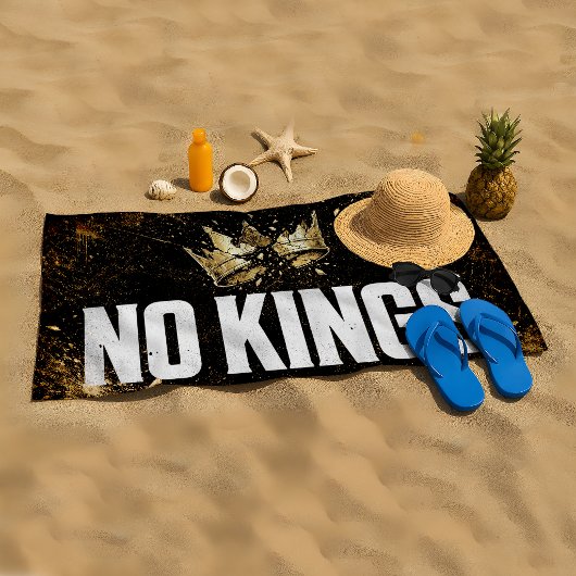 No Kings Protest ビーチタオル