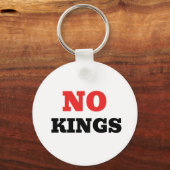 No kings protest logo, no crown red stop sign キーホルダー (裏面)