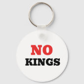 No kings protest logo, no crown red stop sign キーホルダー (裏面)