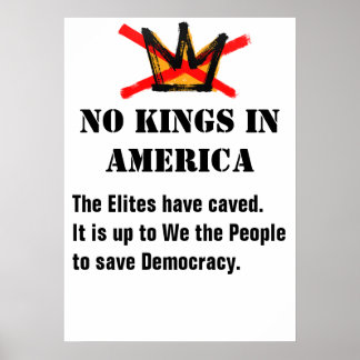 No Kings Protest poster - Ben Franklin Quote ポスター