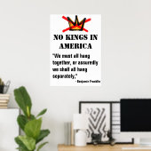 No Kings Protest poster - Ben Franklin Quote ポスター (ホームオフィス)