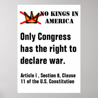 No Kings Protest poster - Right to Declare War ポスター