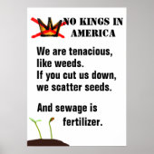 No Kings Protest poster - We are like weeds - II ポスター (正面)