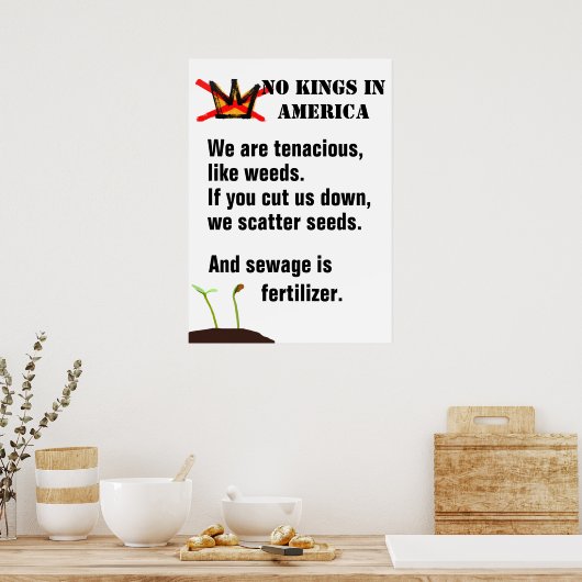No Kings Protest poster - We are like weeds - II ポスター (キッチン)