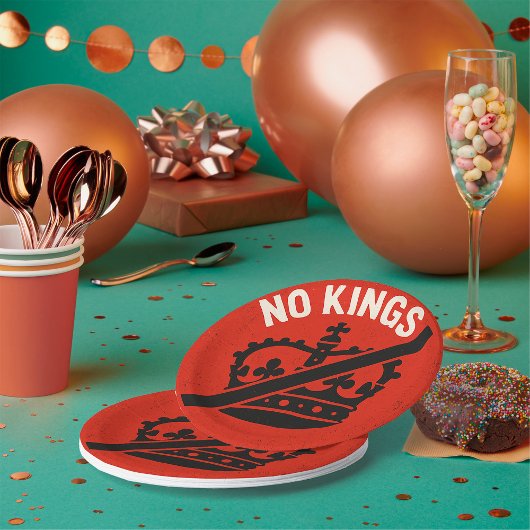 No Kings Protest Symbol ペーパープレート