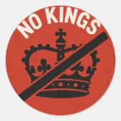 No Kings Protest Symbol ラウンドシール (正面)