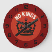 No Kings Protest Symbol ラージ壁時計 (正面)