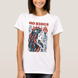 No Kings Retro Patriotic Woman Liberty Art 4th Of  Tシャツ