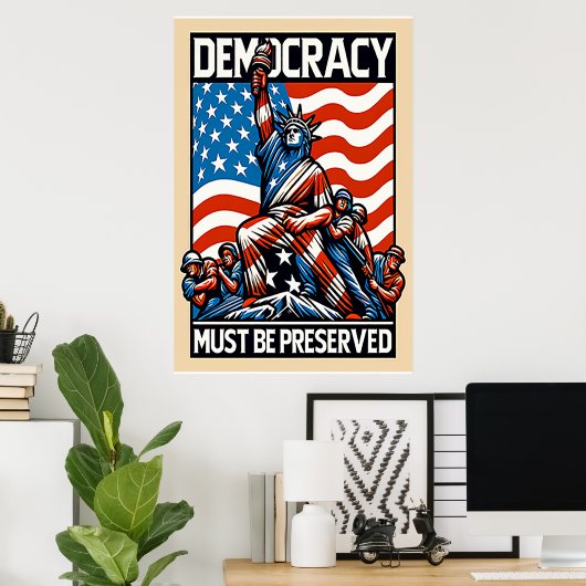 No Kings Save Democracy  Poster ポスター (ホームオフィス)