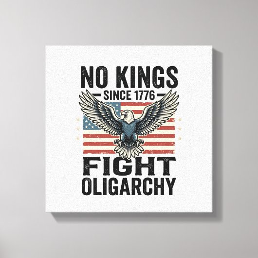 No Kings Since 1776 Patriotic Eagle Vintage Shirt  キャンバスプリント (正面)
