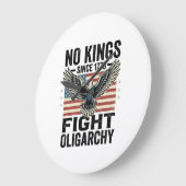 No Kings Since 1776 Patriotic Eagle Vintage Shirt  ラージ壁時計 (傾斜)