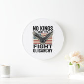 No Kings Since 1776 Patriotic Eagle Vintage Shirt  ラージ壁時計 (ホーム)