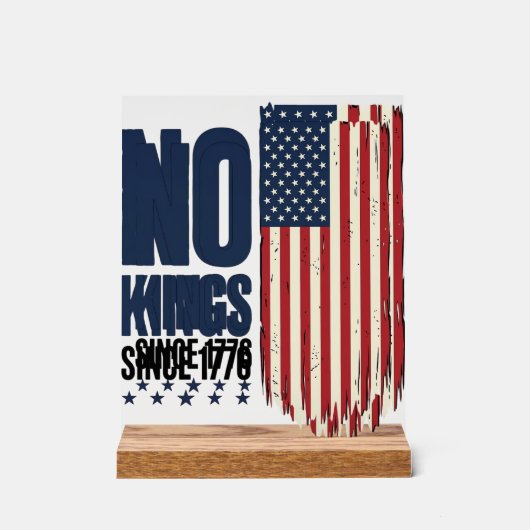 No Kings Since 1776 Patriotic Flag Shirt Design_1 アクリルサイン (正面)