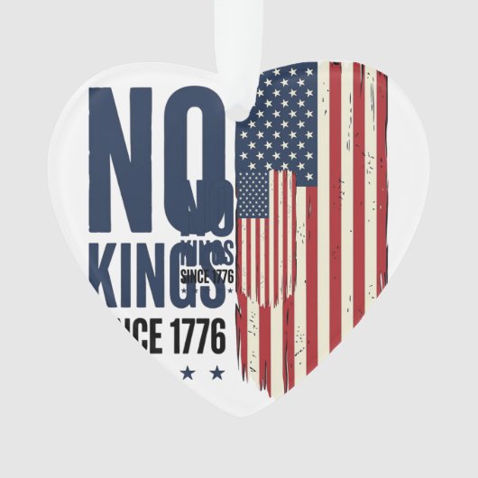 No Kings Since 1776 Patriotic Flag Shirt Design_1 オーナメント (正面)