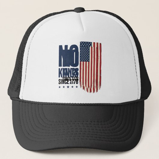 No Kings Since 1776 Patriotic Flag Shirt Design_1 キャップ (正面)