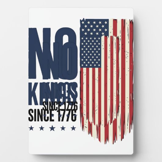 No Kings Since 1776 Patriotic Flag Shirt Design_1 フォトプラーク (正面)
