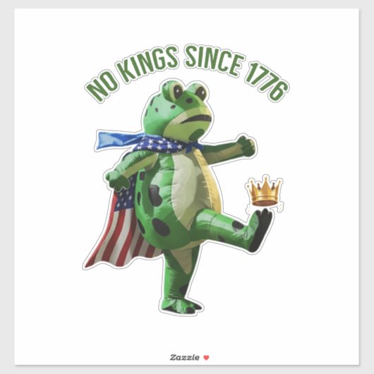 No Kings Since 1776 Portland Frog |  Frog Kicking  シール (シート)