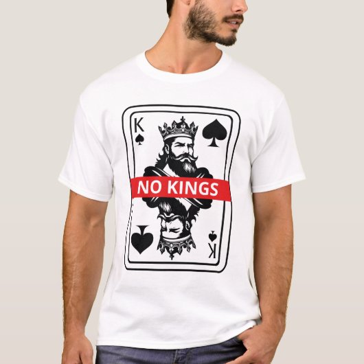 No Kings Spade Shirt – Black and White King Playin Tシャツ (正面)