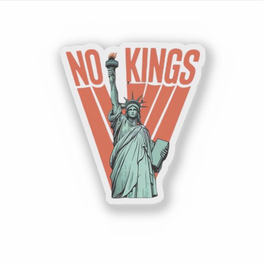 No Kings Statue Of  Protest  American Classic シール (正面)