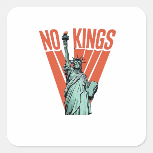 No Kings Statue Of  Protest  American Classic スクエアシール (正面)