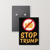 NO KINGS STOP TRUMP トランプ反対 | 黒 | 抗議 缶バッジ (正面/裏面)