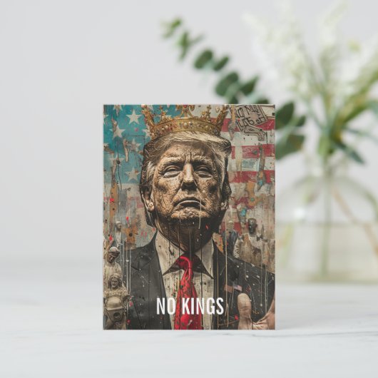 No Kings Trump With Crown ポストカード (スタンド正面)