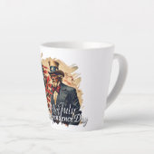 No Kings Uncle Sam Independence Day Art カフェラテマグ (右アングル)