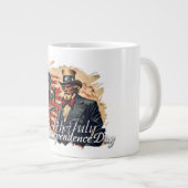 No Kings Uncle Sam Independence Day Art ジャンボコーヒーマグカップ (正面右)