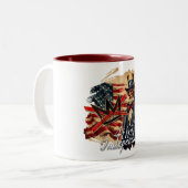 No Kings Uncle Sam Independence Day Art ツートーンマグカップ (正面左)