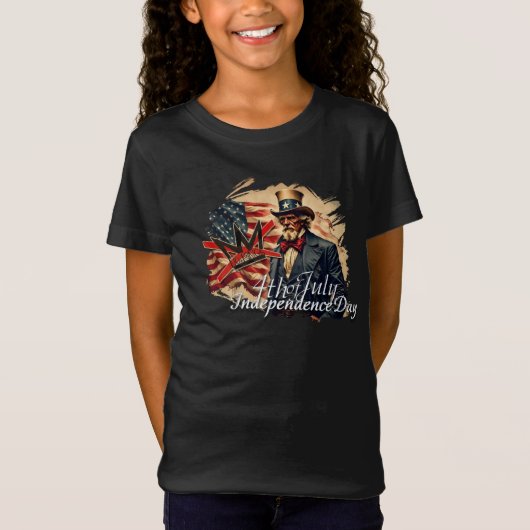 No Kings Uncle Sam Independence Day Art Tシャツ (正面)