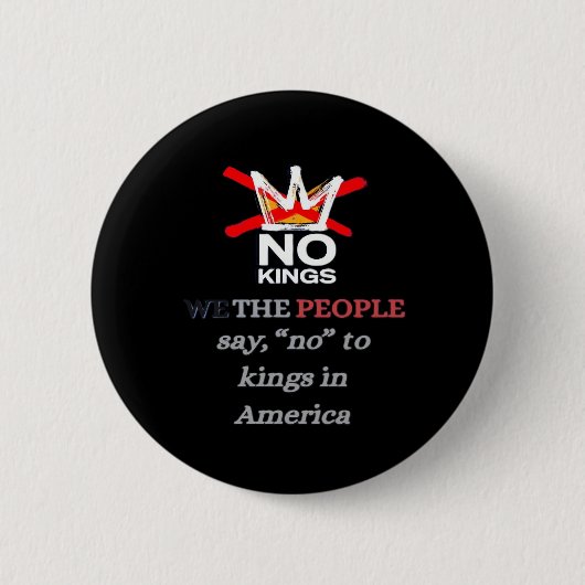 No Kings We the People Freedom Classic Style 缶バッジ (正面)