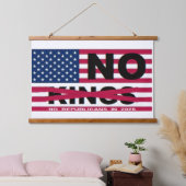 "NO kings" Wood Topped Wall Tapestry 吊り下げ型タペストリー (寝室)
