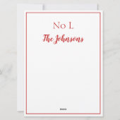 "No L"フラットクリスマスカード シーズンカード (裏面)