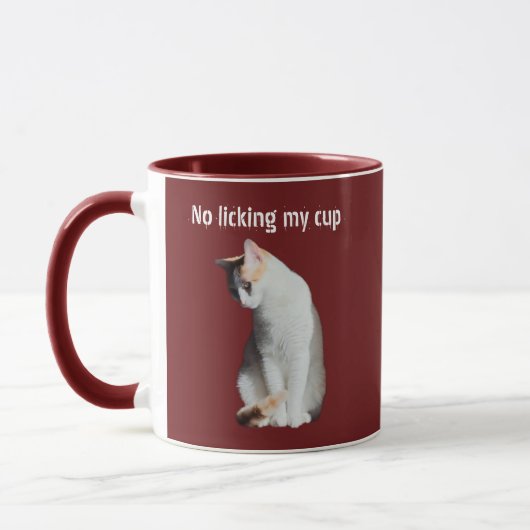 No Licking My Cup Funny Cat Mug マグカップ (左)