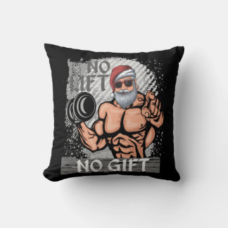 No Lift No Giftサンタクロースジム クッション