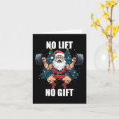 No Lift No GiftサンタクロースChristmas Gym Bodybuil カード (黄色い花)