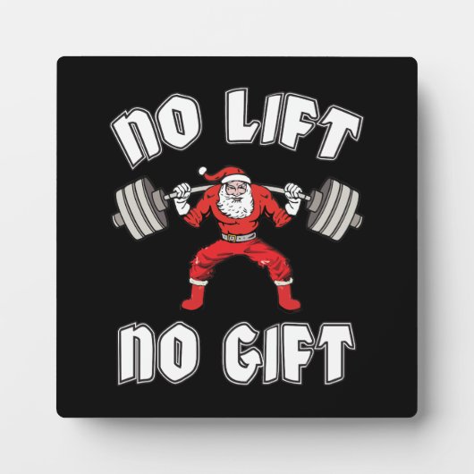 No Lift No Gift – クリスマスジム – サンタトレーニング フォトプラーク (正面)