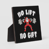 No Lift No Gift – クリスマスジム – サンタトレーニング フォトプラーク (正面)