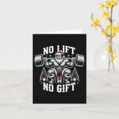 No Lift No Gift Santa Claus Christmas Gym Bodybuil カード (黄色い花)