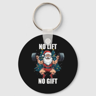 No Lift No Gift Santa Claus Christmas Gym Bodybuil キーホルダー