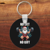 No Lift No Gift Santa Claus Christmas Gym Bodybuil キーホルダー (正面)